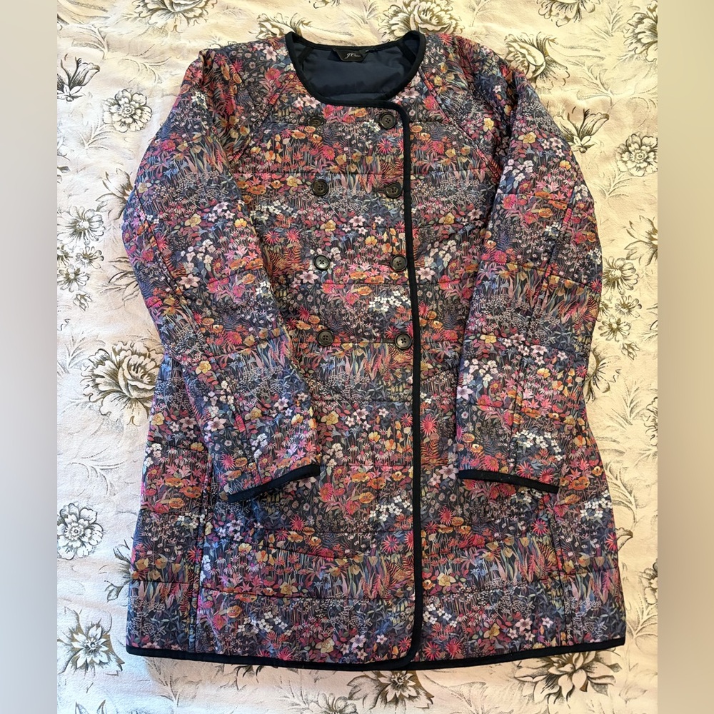 J Crew Liberty Floral puffy jacket